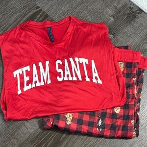Simply Southern Red Team Santa Pajama Set